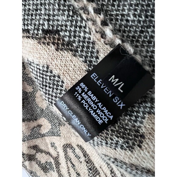 Eleven Six Luella Animal Jacquard Alpaca Blend Cardigan Sweater M/L - Picture 4 of 6